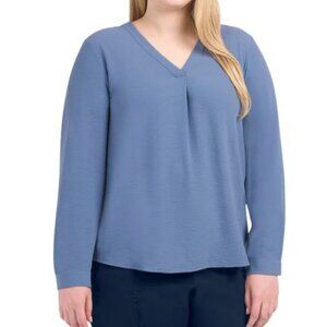 NWOT Dalia Long Sleeve Crepe Blouse | Blue